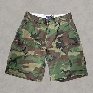 Polo By Ralph Lauren Cargo Shorts Men 35 Green Brown Woodland Camouflage Relaxed